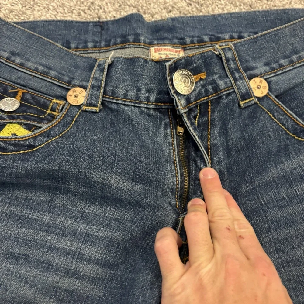 Y2K True Religion Billy Super T Jeans 32x33 FIT 34x33 5 Pocket USA Unique Biker